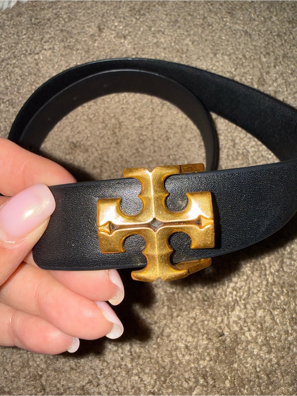 Tory Burch Black Leather Belt